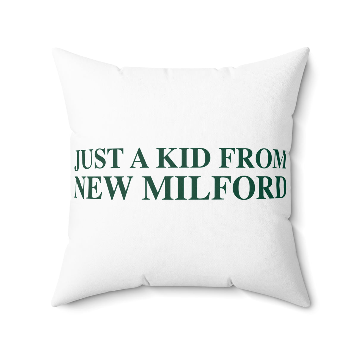 Just a kid from New Milford Polyester Square Pillow