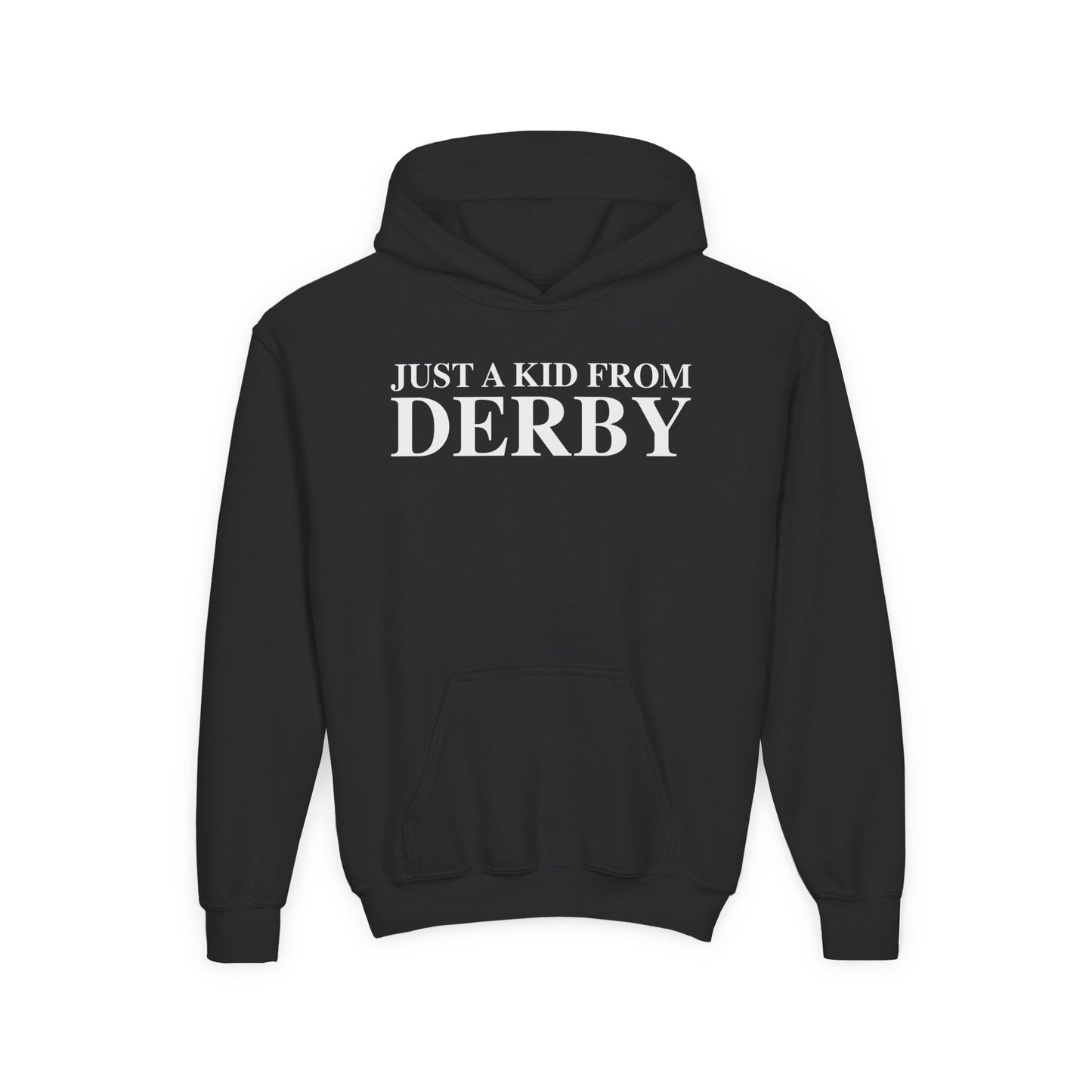 Just a kid from Derby Youth Heavy Blend Hooded Sweatshirt