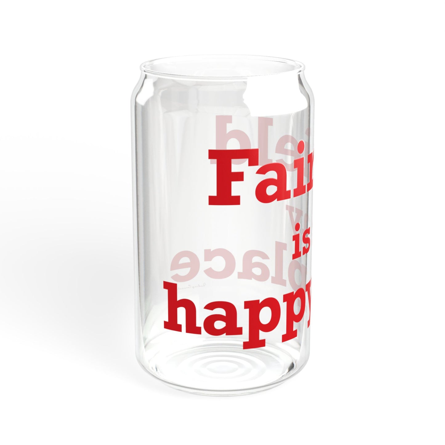 Fairfield Is My Happy Place Sipper Glass, 16oz