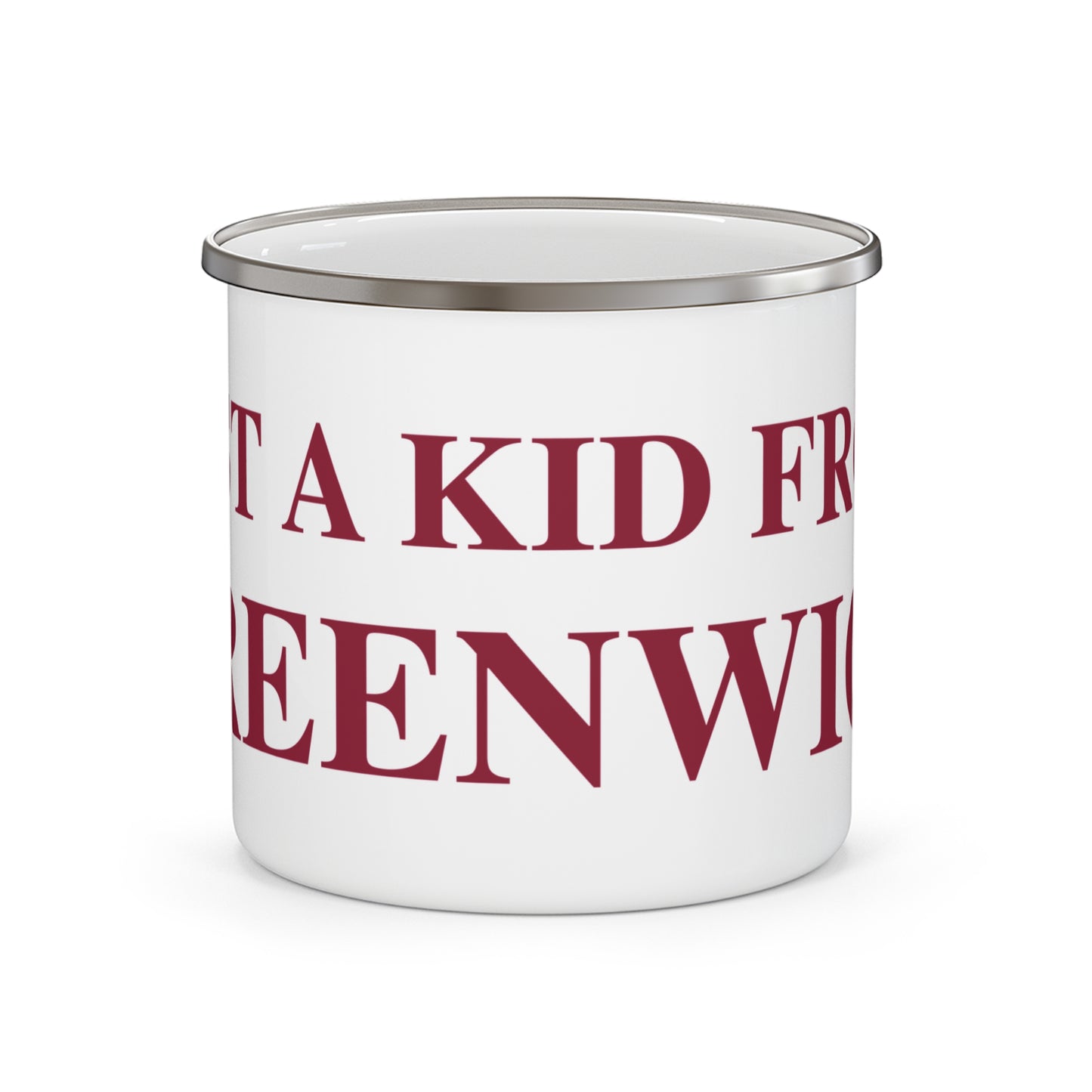 Just a kid from Greenwich Enamel Camping Mug