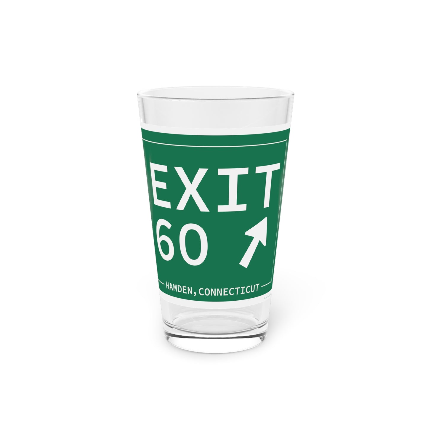 Vintage Exit 60 WCP Sign Pint Glass, 16oz