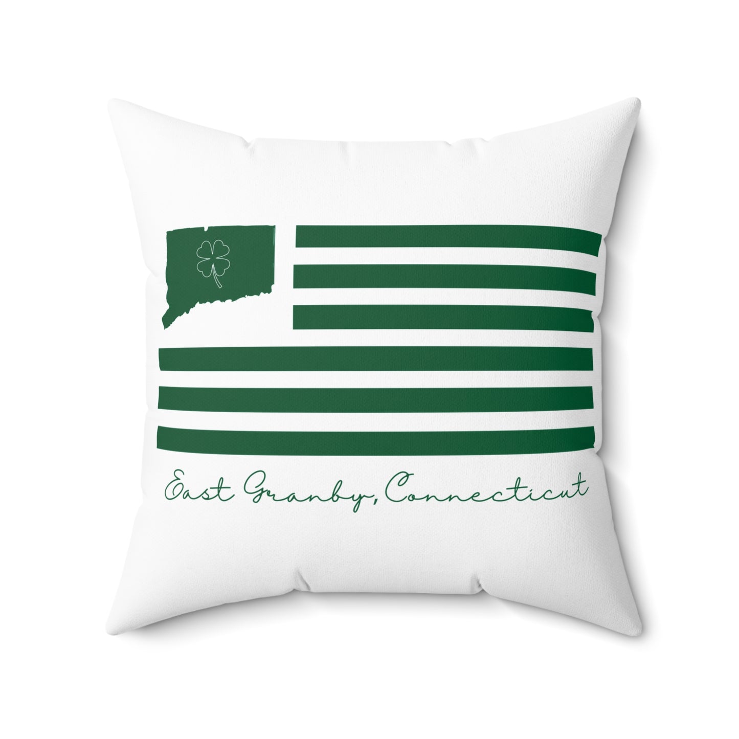 East Granby Connecticut St. Patrick’s Day Flag Spun Polyester Square Pillow