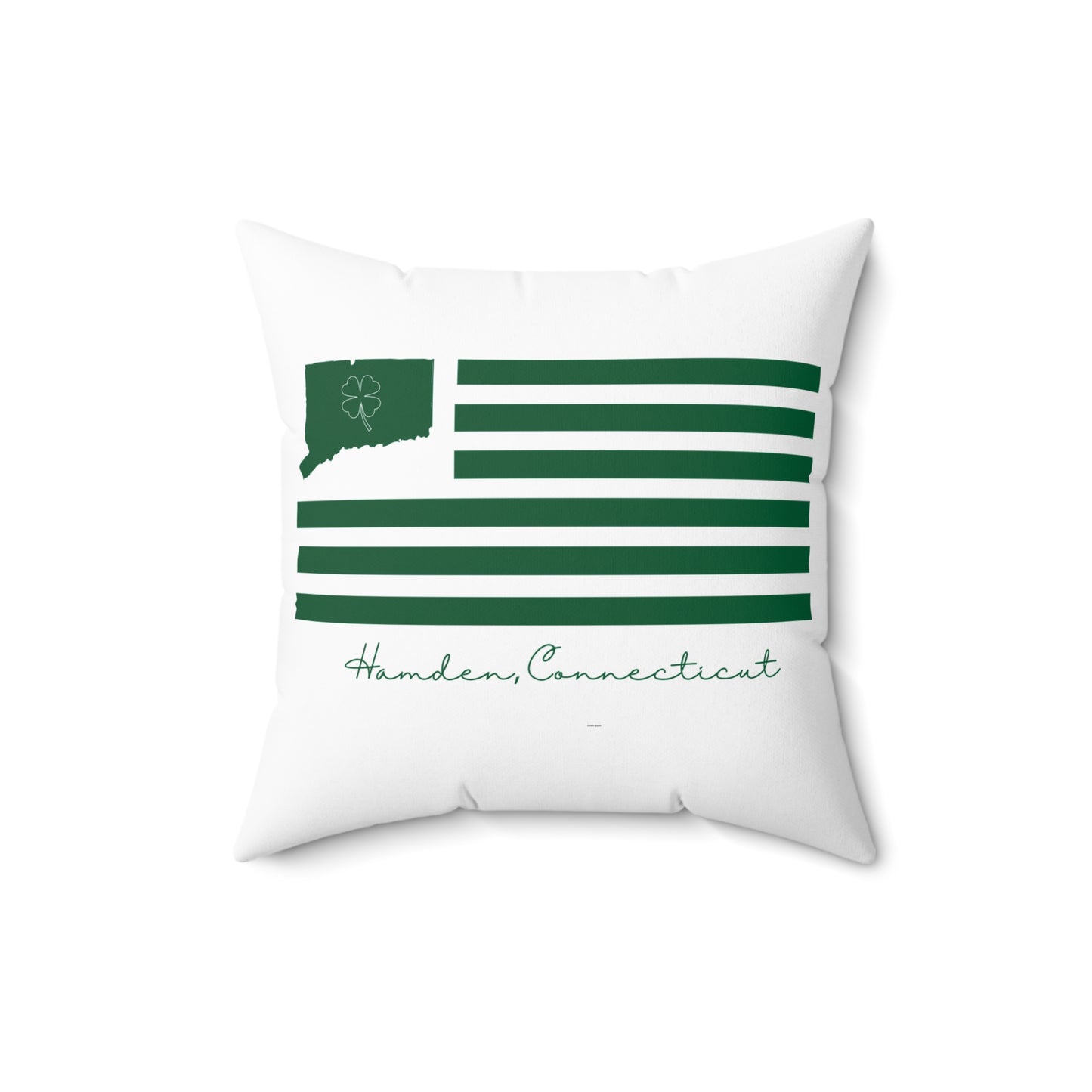 Hamden Connecticut St. Patrick’s Day Flag Spun Polyester Square Pillow