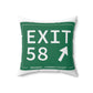 Vintage Exit 58 WCP Sign Spun Polyester Square Pillow