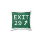 Vintage Exit 29 Merritt Parkway Sign Spun Polyester Square Pillow