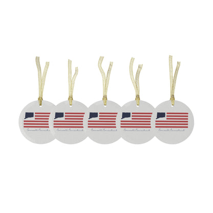 Cornwall Connecticut Flag Glass Ornaments
