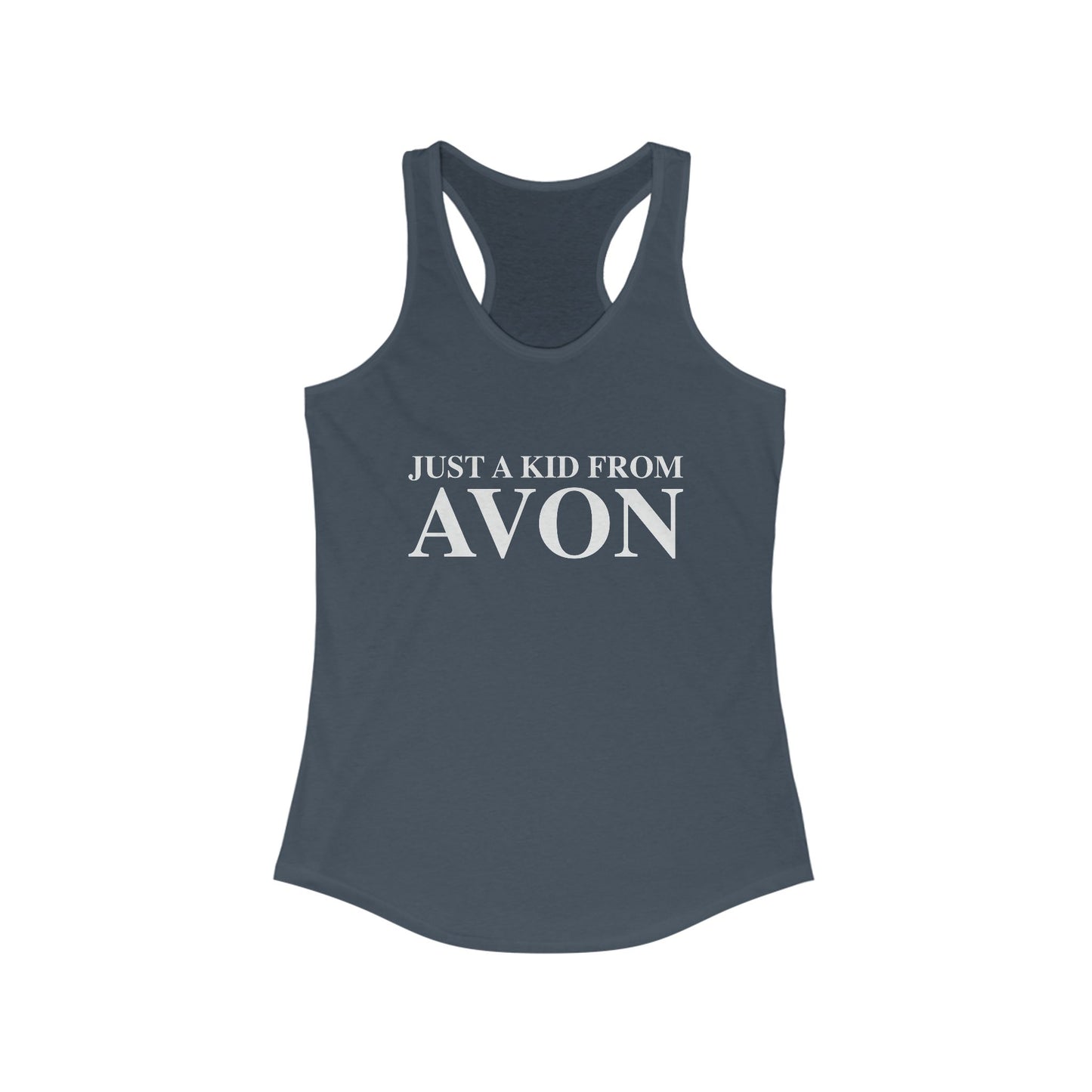 Just a kid from Avon Women's Ideal Racerback Tank Top