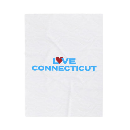 Love Connecticut Velveteen Plush Blanket