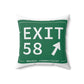 Vintage Exit 58 WCP Sign Spun Polyester Square Pillow