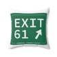 Vintage Exit 61 WCP Sign Spun Polyester Square Pillow