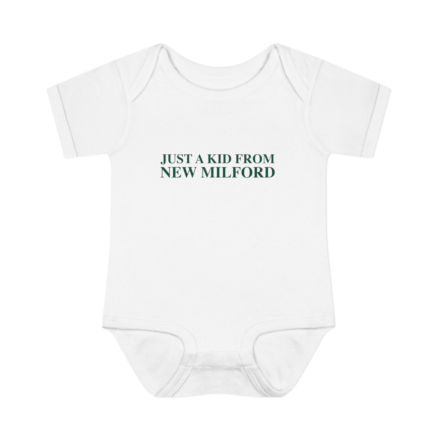 Just a kid from New Milford Infant Baby Rib Bodysuit
