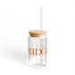 41 Tilt Ridgefield Glass Can with Straw and Lid, 16oz