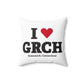 I Heart GRCH Spun Polyester Square Pillow