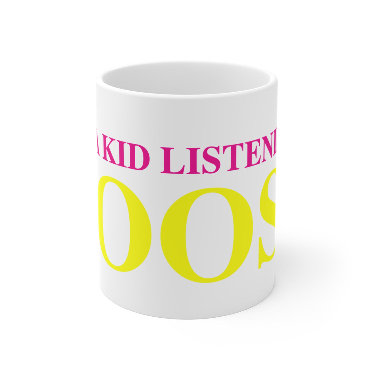 Just a kid Listening  to Goose - Yellow & Pink Mug 11oz