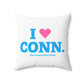 I Heart CONN. Spun Polyester Square Pillow