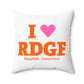 I Heart RDGF Spun Polyester Square Pillow