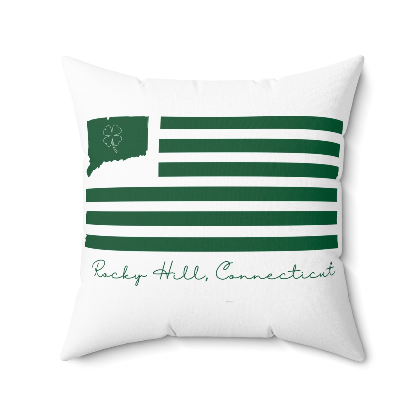 Rocky Hill Connecticut St. Patrick’s Day Flag Spun Polyester Square Pillow