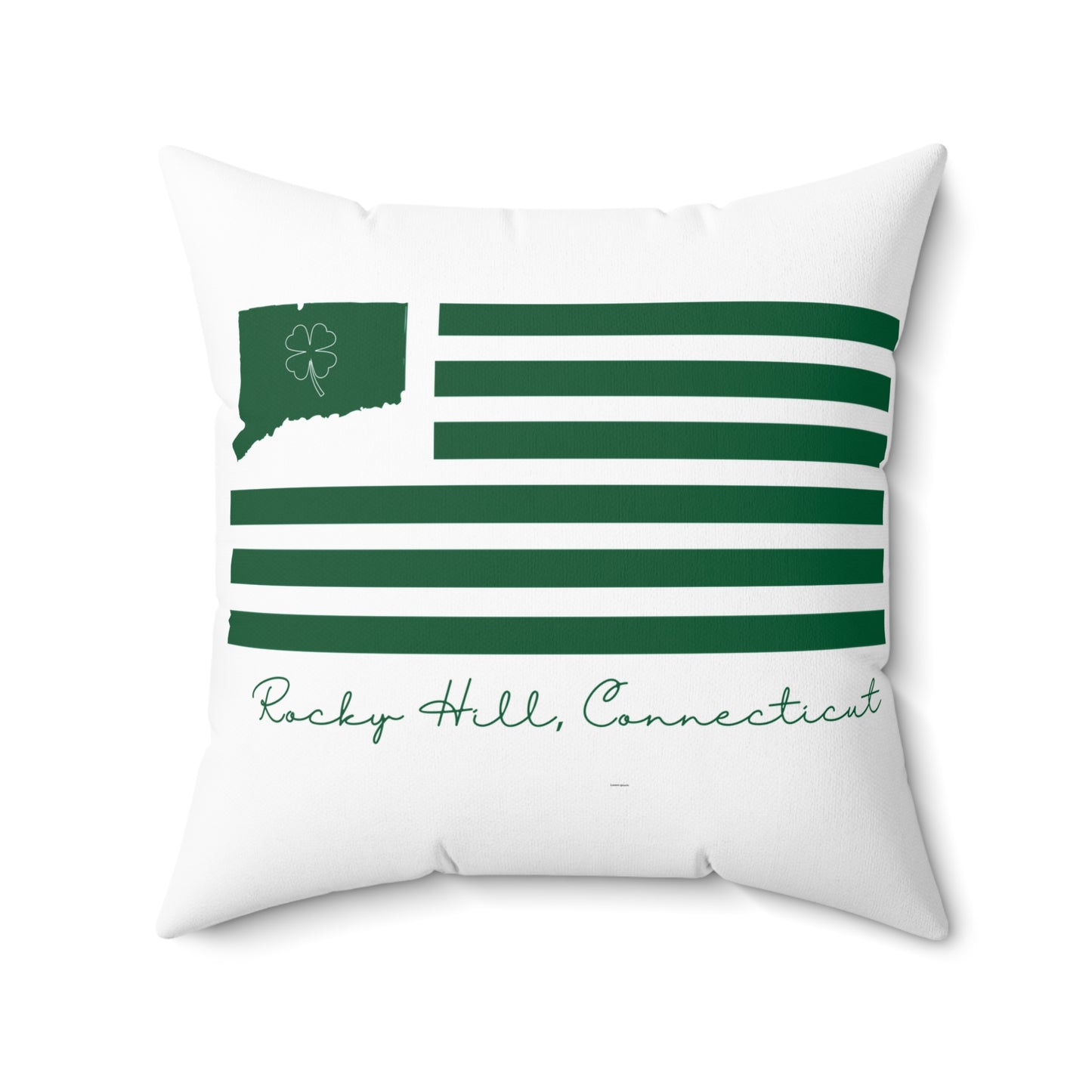 Rocky Hill Connecticut St. Patrick’s Day Flag Spun Polyester Square Pillow