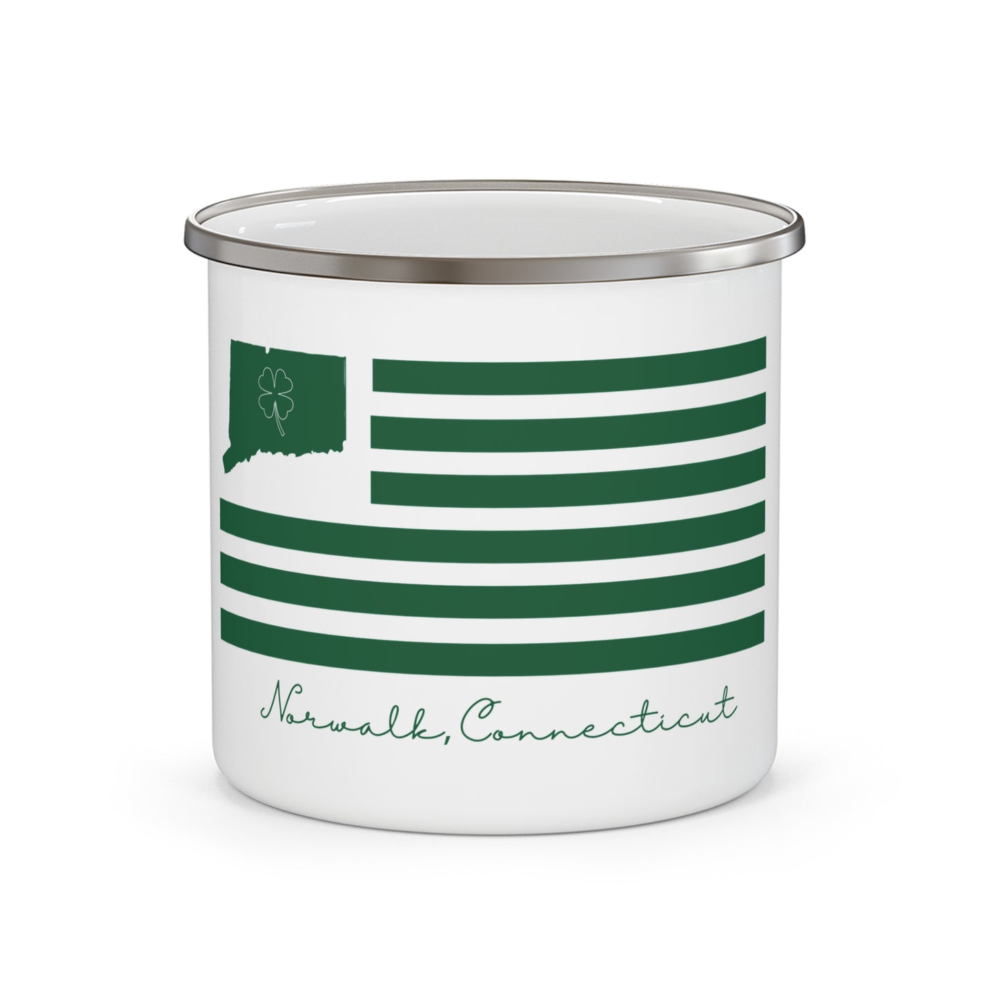 Norwalk Connecticut St. Patrick's Day Flag Enamel Camping Mug