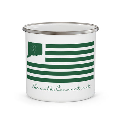 Norwalk Connecticut St. Patrick's Day Flag Enamel Camping Mug
