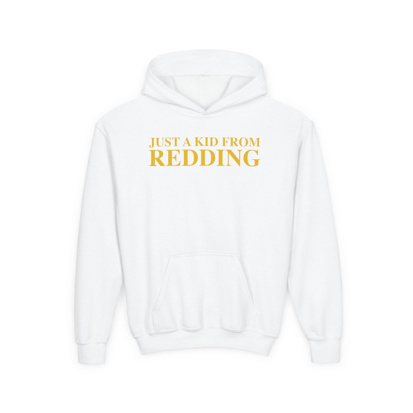 Just a kid from Redding Youth Heavy Blend Hooded Sweatshirt