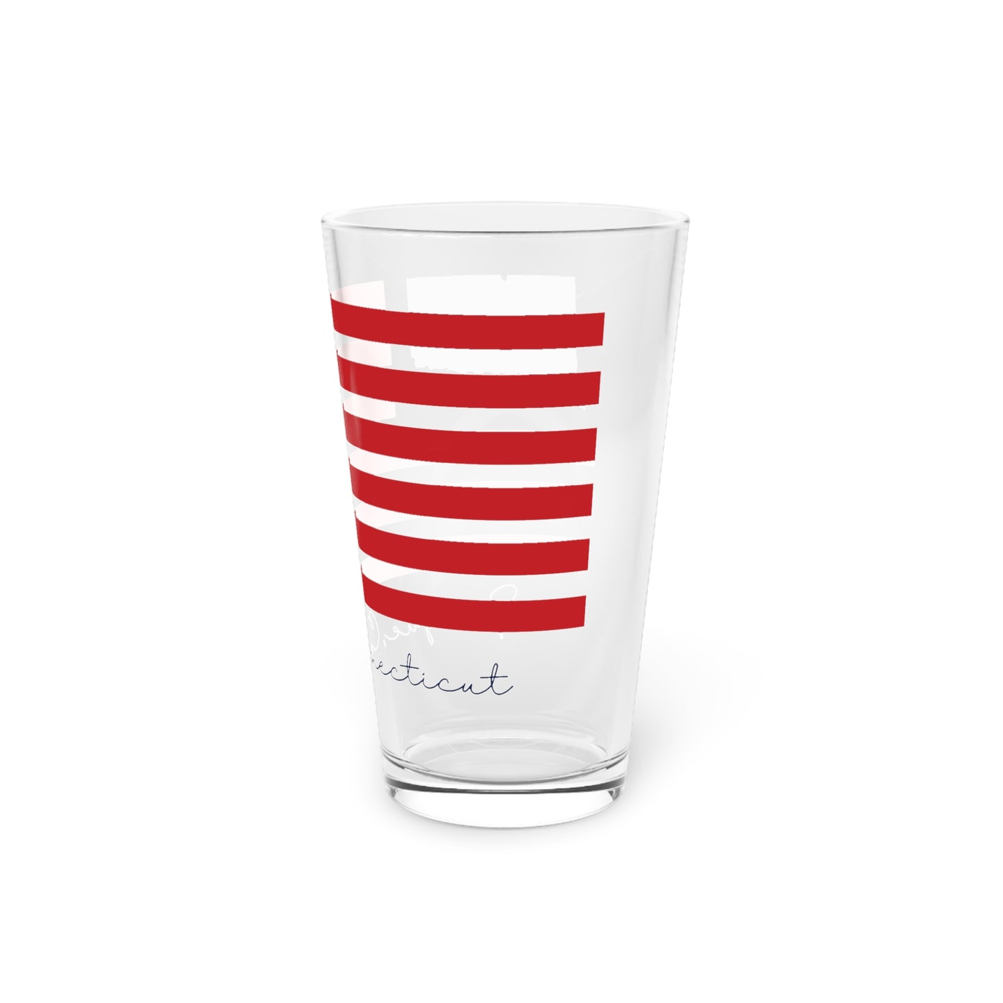 Sprague Connecticut Flag Pint Glass, 16oz