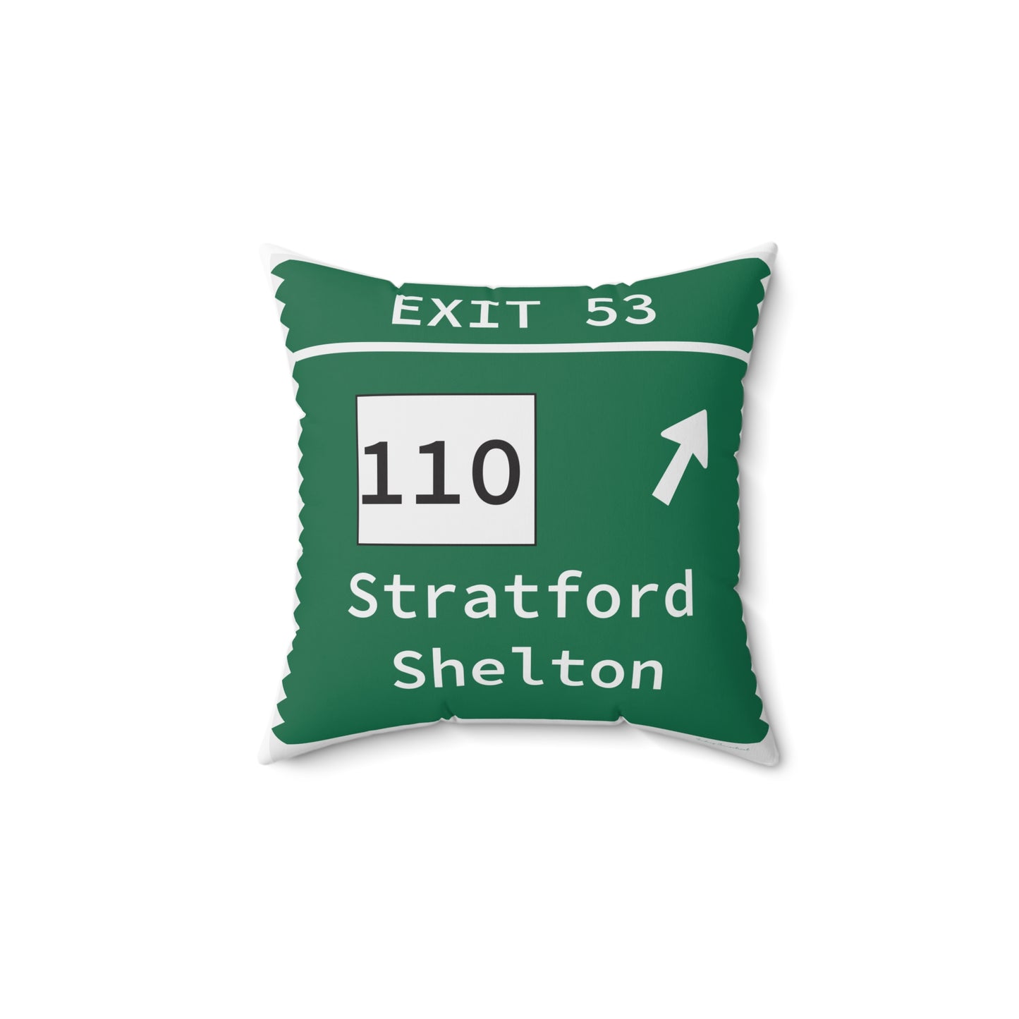Vintage Merritt Parkway Exit 53 Sign Spun Polyester Square Pillow