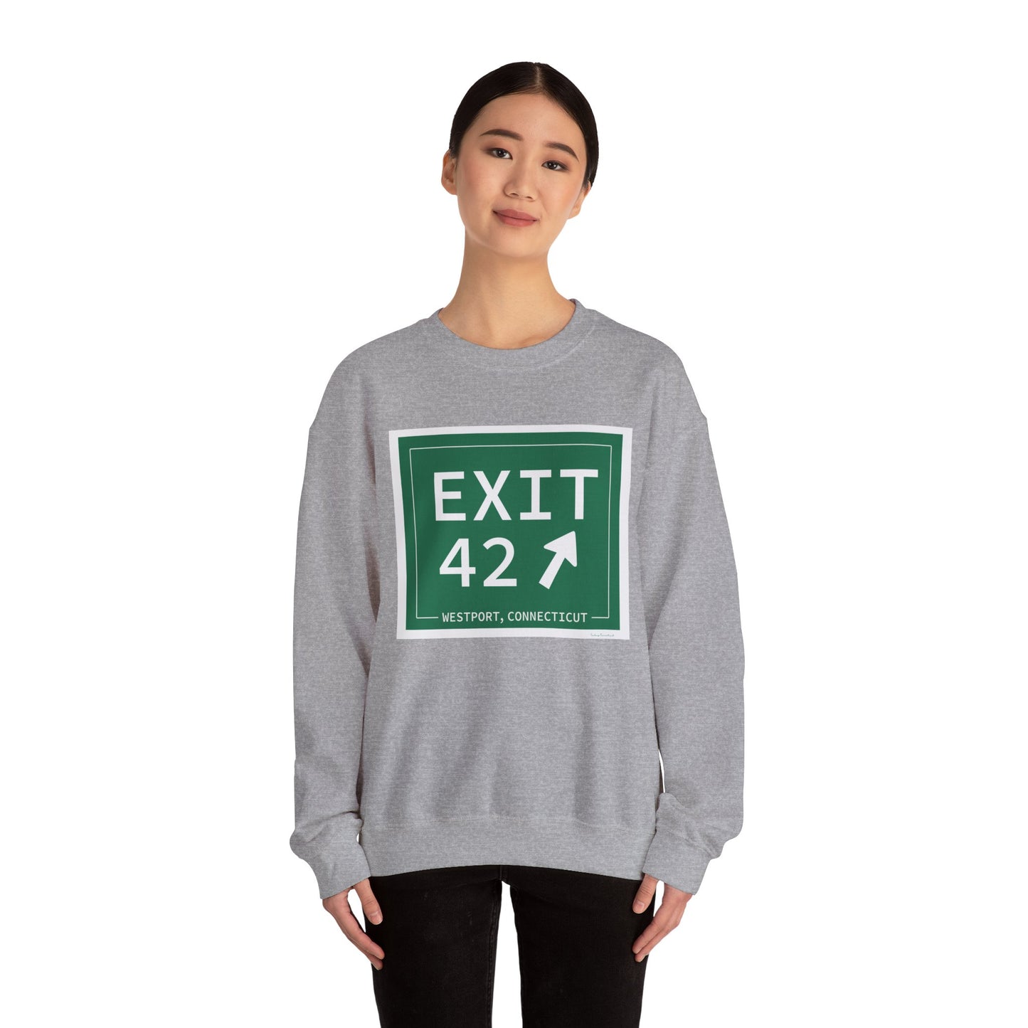 Vintage Exit 42 Merritt Parkway Sign Unisex Heavy Blend™ Crewneck Sweatshirt