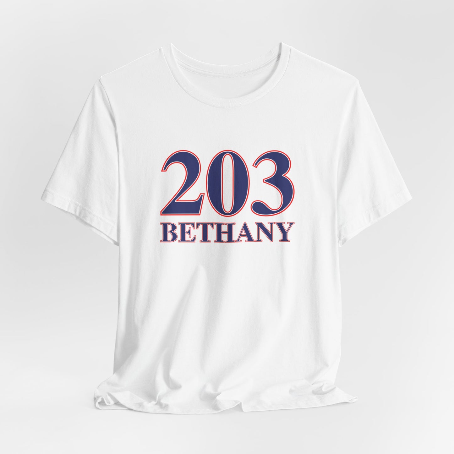 203 Bethany Red White & Blue Unisex Jersey Short Sleeve T-Shirt