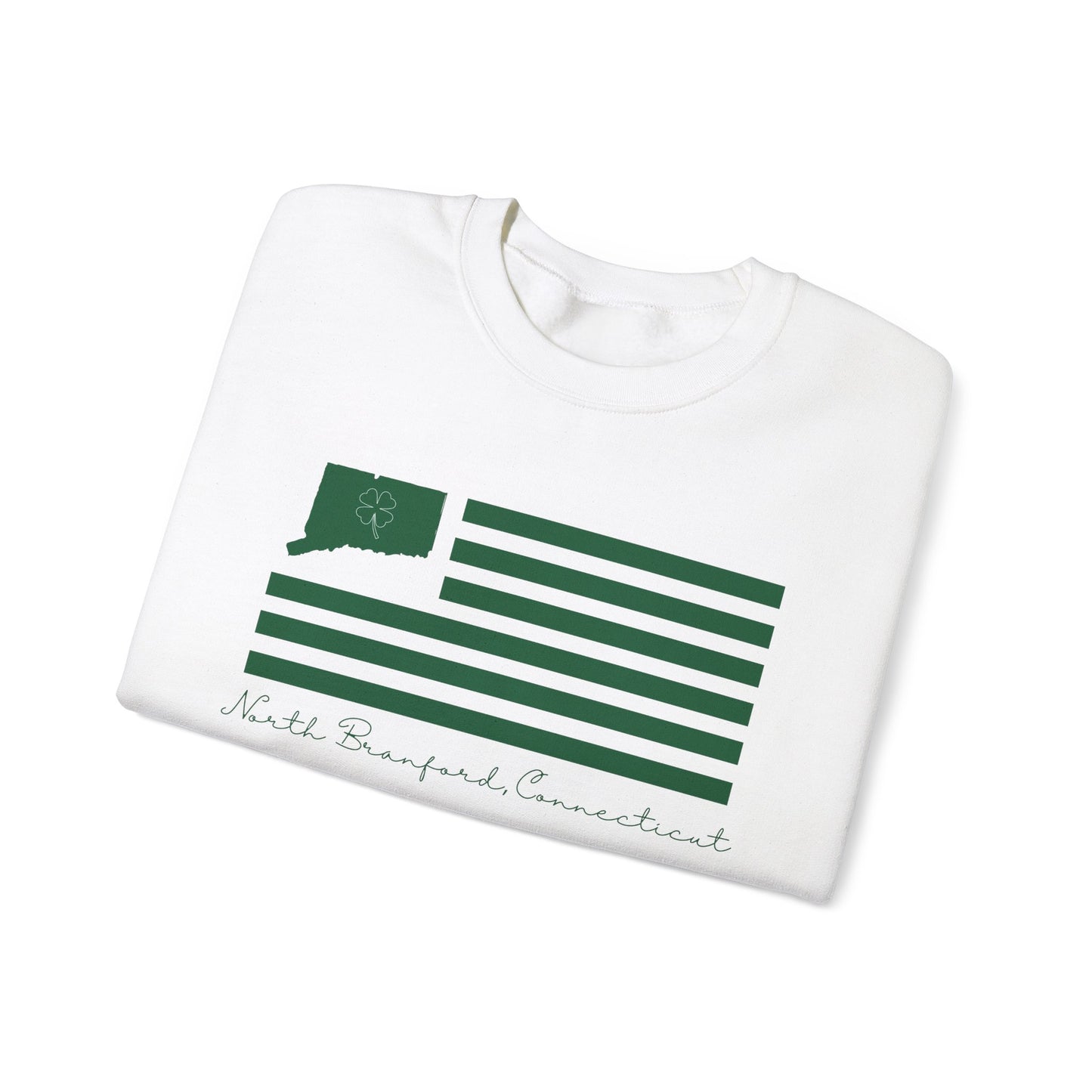North Branford Connecticut St. Patrick’s Day Flag Unisex Heavy Blend™ Crewneck Sweatshirt