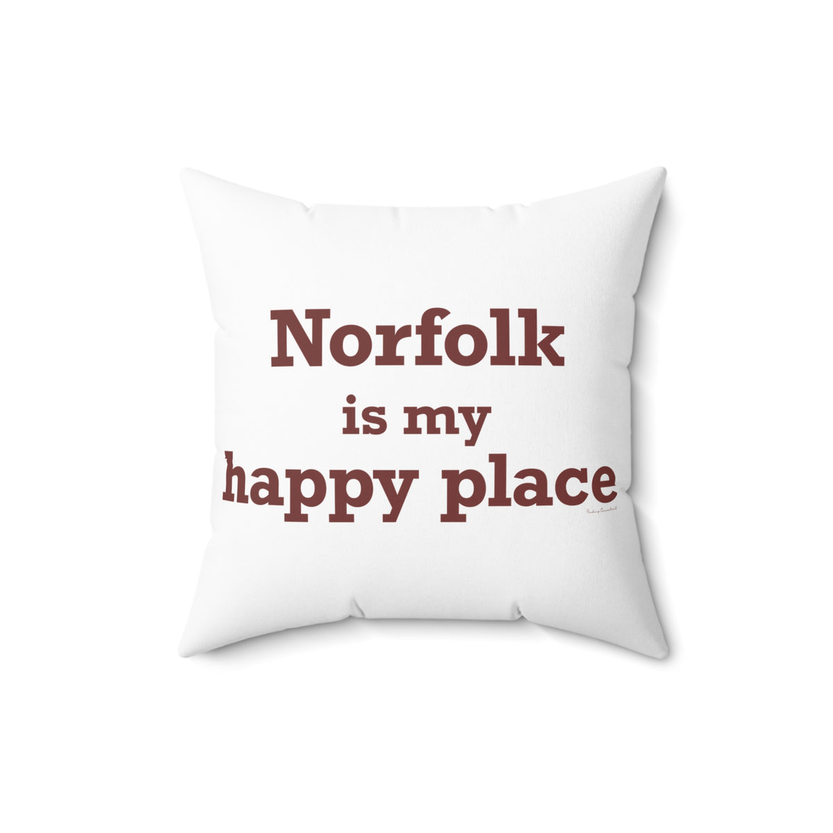 Norfolk is My Happy Place Polyester Square Pillow
