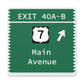 Vintage Merritt Parkway Exit 40 A-B Sign Matte Canvas, Stretched, 1.25"