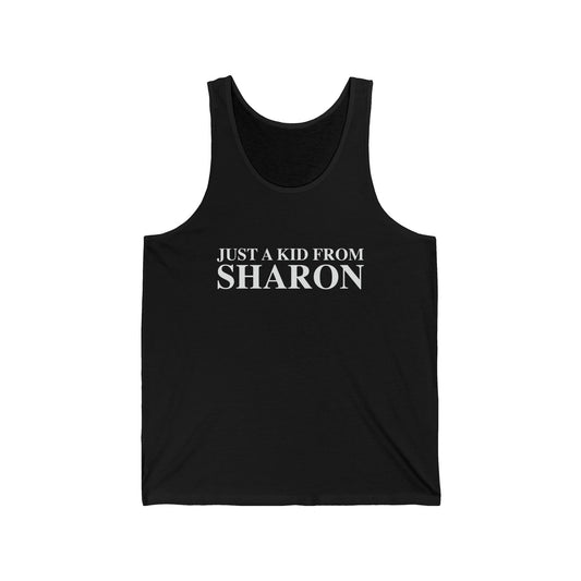 Just a kid from Sharon Unisex Jersey Tank Top