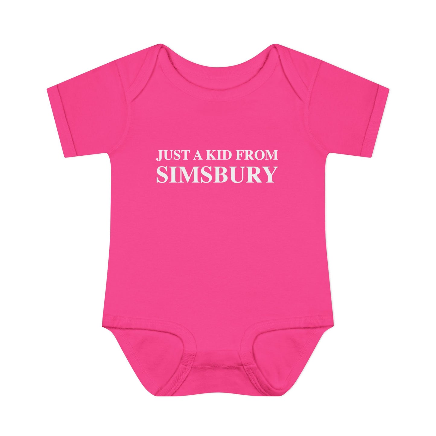 Just a kid from Simsbury Infant Baby Rib Bodysuit