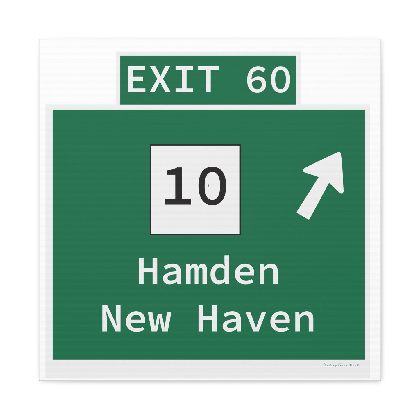 Vintage WCP Exit 60 Sign Matte Canvas, Stretched, 1.25"
