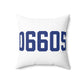 06605 Bridgeport Connecticut Zip Code Spun Polyester Square Pillow