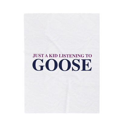 Just a kid listening to Goose  - Blue & Purple Velveteen Plush Blanket