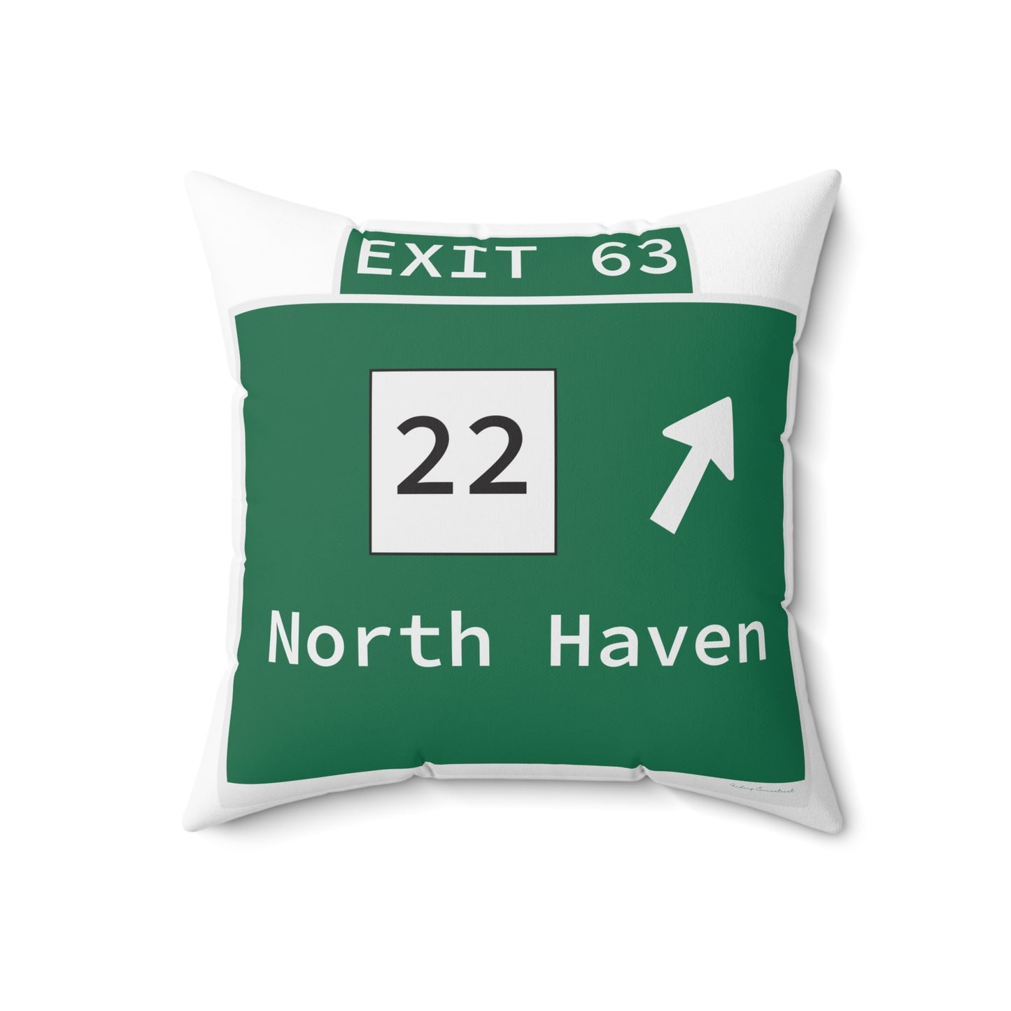 Vintage WCP Exit 63 Sign Spun Polyester Square Pillow