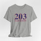 203 East Haven Red White & Blue  Unisex Jersey Short Sleeve T-Shirt