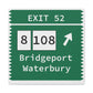 Vintage Merritt Parkway Exit 52 Sign Matte Canvas, Stretched, 1.25"