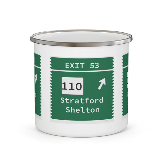 Vintage Merritt Parkway Exit 53 Sign Enamel Camping Mug