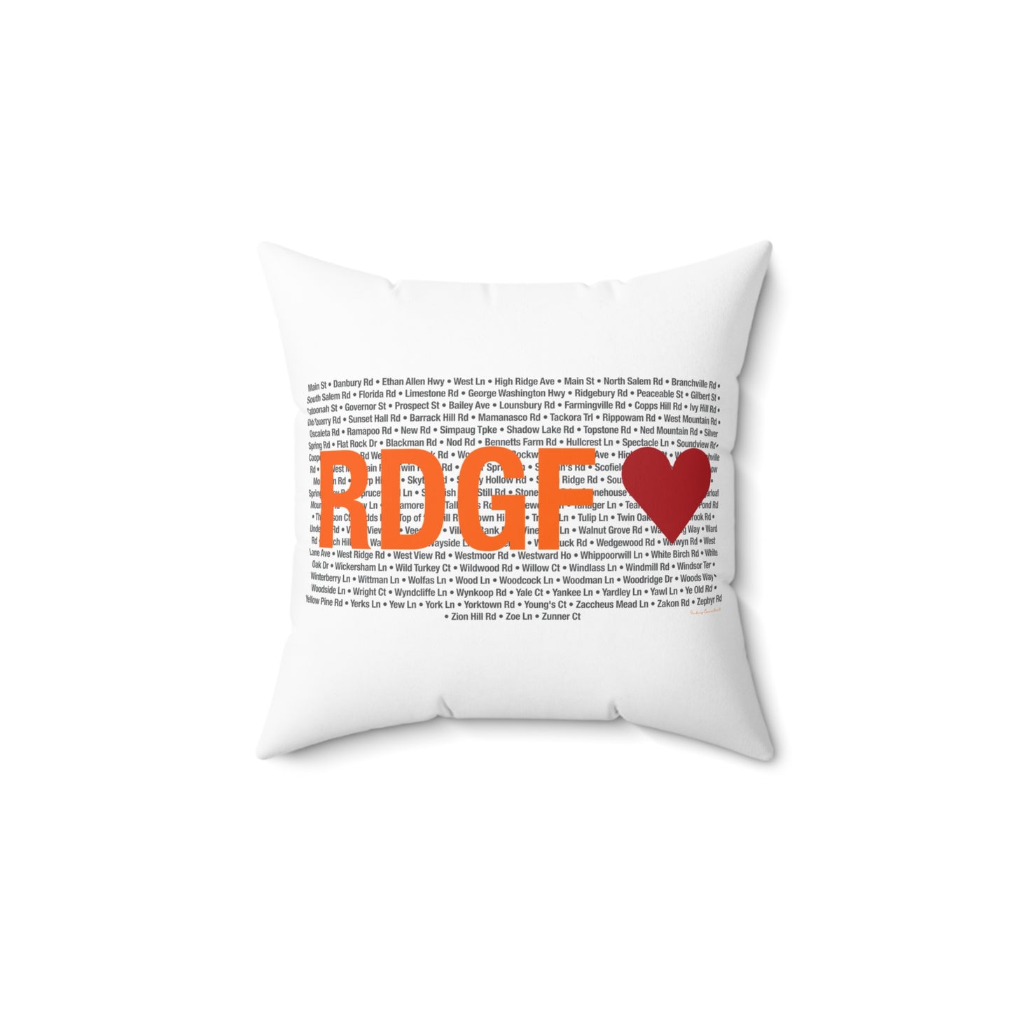 Ridgefield Love Spun Polyester Square Pillow