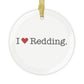 I Heart Redding. Glass Ornaments