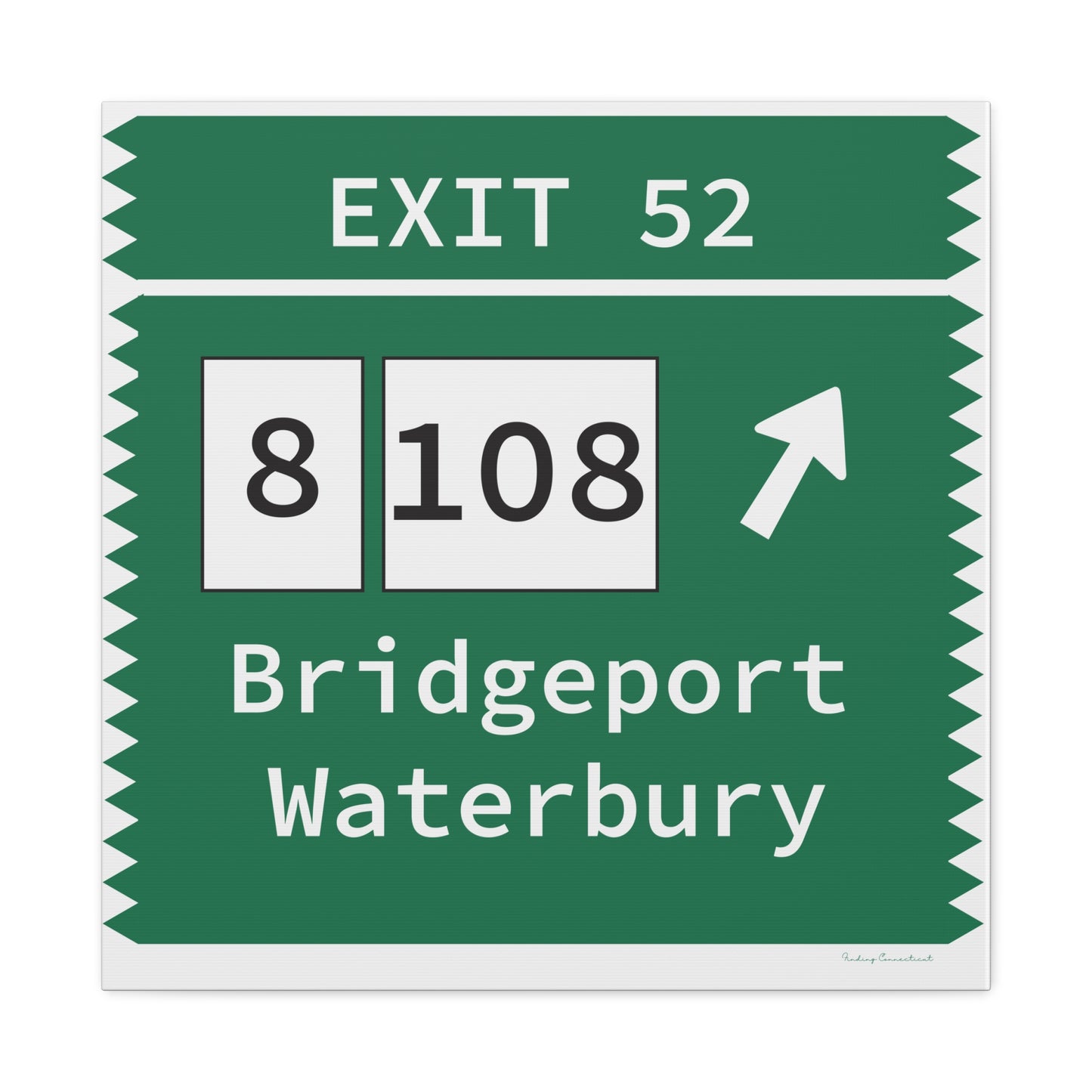 Vintage Merritt Parkway Exit 52 Sign Matte Canvas, Stretched, 1.25"
