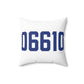 06610  Bridgeport Connecticut Zip Code Spun Polyester Square Pillow