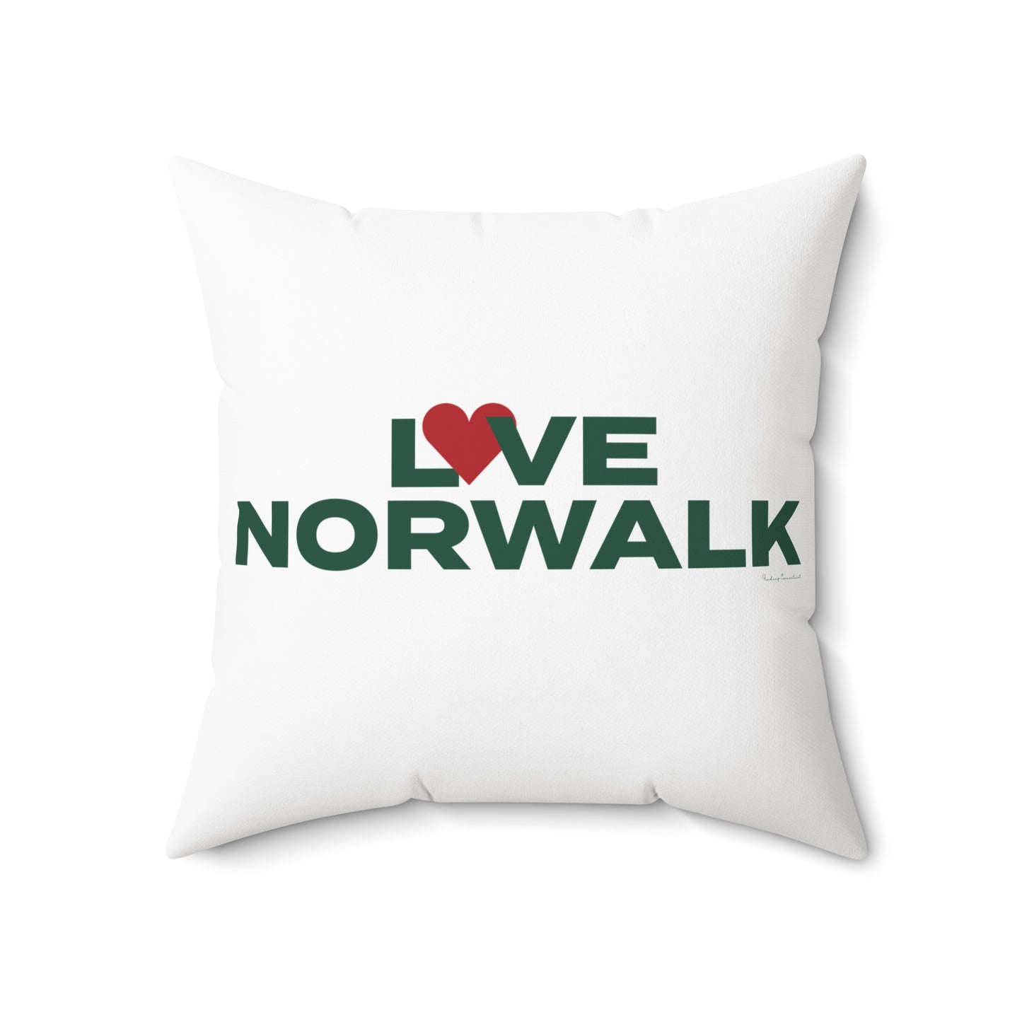 Love Norwalk Spun Polyester Square Pillow