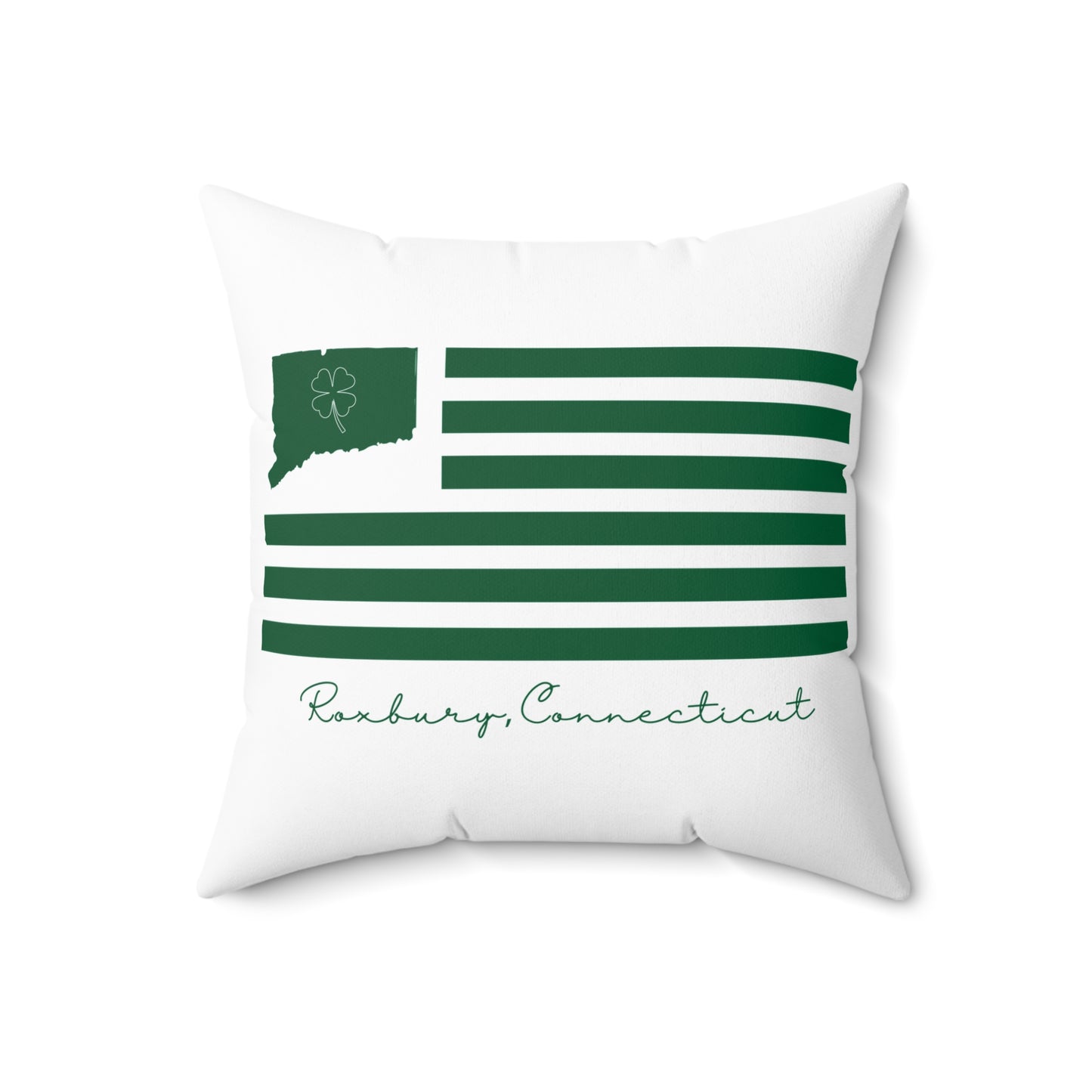 Roxbury Connecticut St. Patrick’s Day Flag  Spun Polyester Square Pillow