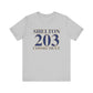 Shelton 203 Connecticut Unisex Jersey Short Sleeve Tee