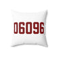 06096 Windsor Locks  Connecticut Zip Code Polyester Square Pillow