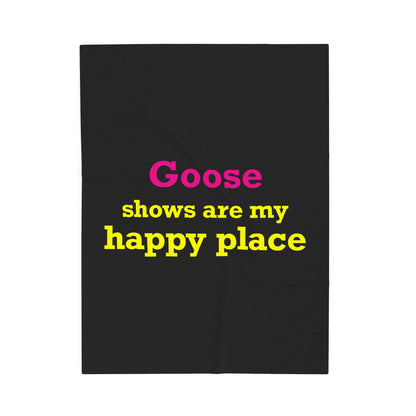 Goose Shows Are My Happy Place  - Yellow & Pink Velveteen Plush Blanket